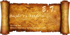 Bajári Titán névjegykártya